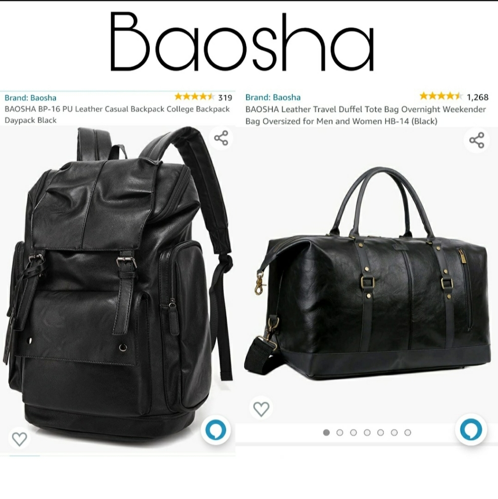 Baosha Black Leather Tote & Backpack